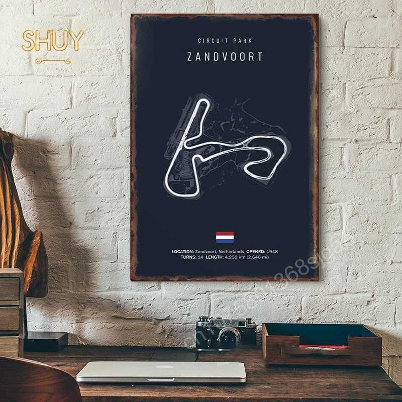 Formula 1 World Racetracks Metal Tin Sign for Room Wall Decor Poster Art Printing Pictures World Circuit Plaques Home DecorationXJ250116