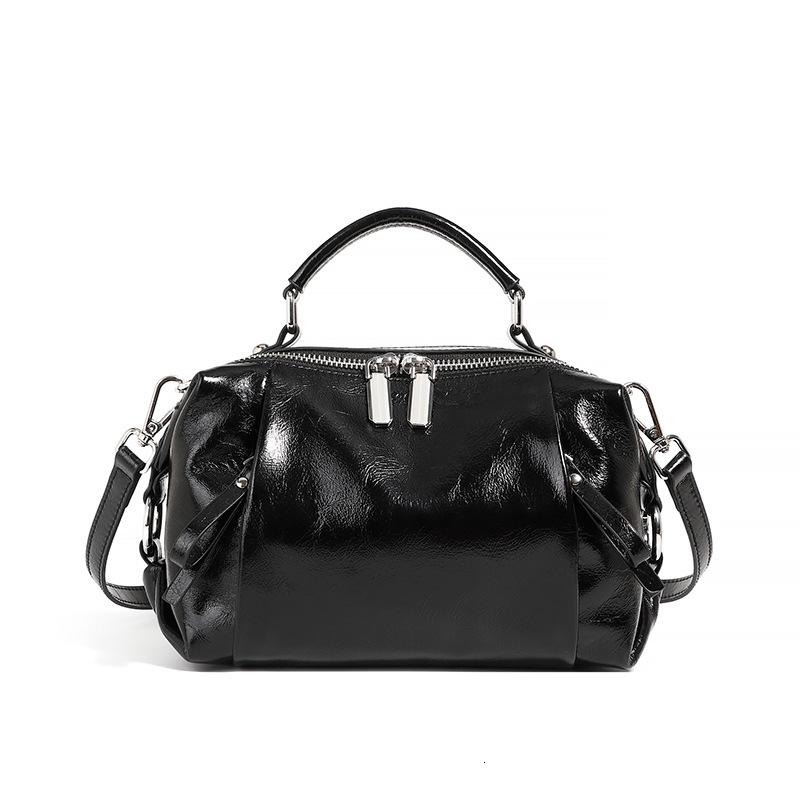 Bag Spring And Summer Boston Genuine Leather Women's Pillow Bag, Handbag, New Top Layer Cowhide Single Shoulder Diagonal Cross Bag