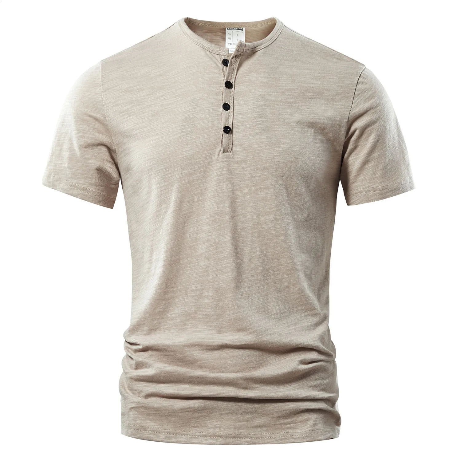T Shirt Men Casual High Quality Summer Short Sleeve Henry neck Mens T Shirts Fashion Basic T-shirt Men 250117