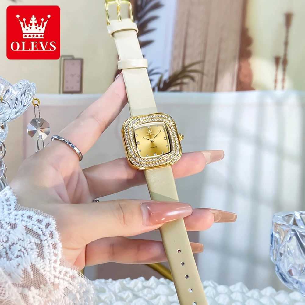 OLEVS 5512 Luxury Fashion Diamond Quartz Watch For Wen Waterproof Elegant Wan Wristwatch Leather Dress Watches X250203