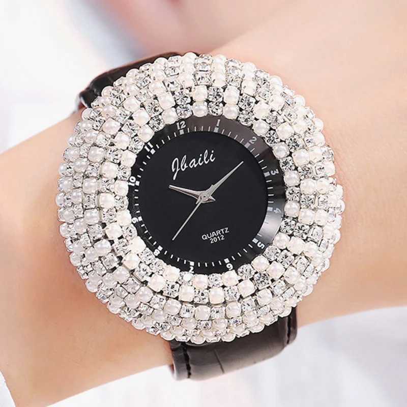 Light Luxury Wen Watch Circle Crystal Black Dial Big Diamond Ladies Wrist Watches Fem Silicone Strap Rhinestone Clock X250203