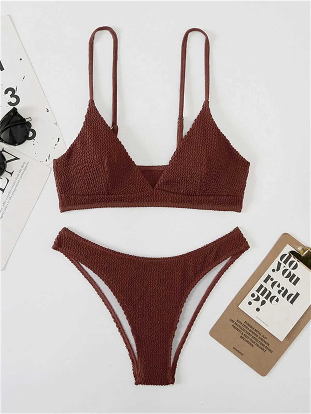 Sexy Extreme Micro Bikini Set 2024 Women White Black Wave V Neck Push Up Thong Swimsuit Beach Bathing Suit Two Piece SwimwearXJ250120