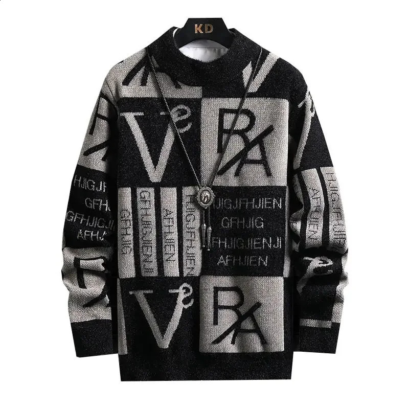 Round Collar Pullover Man In Crewneck Autumnr and Winter Knitwear Jumpers Long Sleeve Y2k Knitted Sweaters for Men 250110
