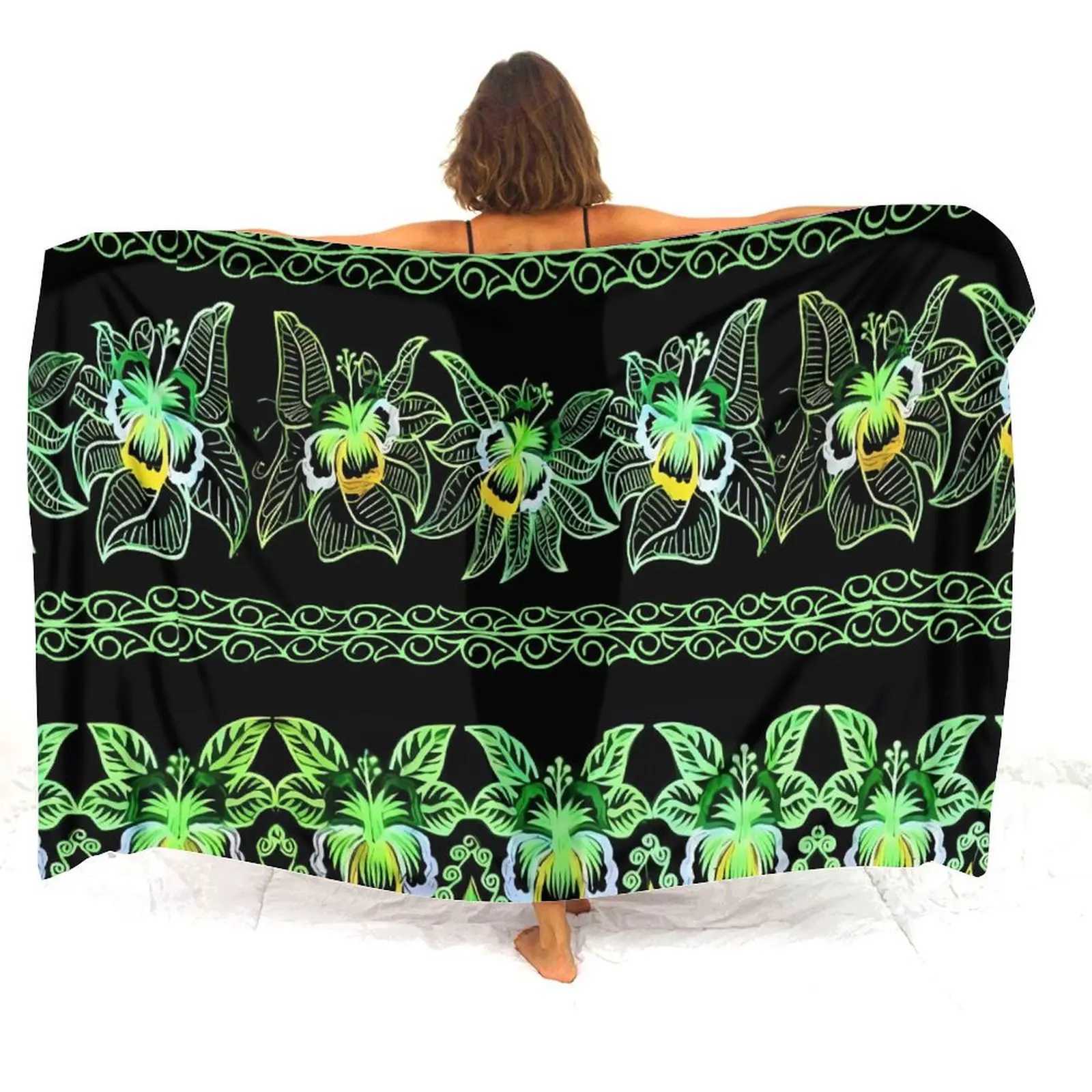 Haiian Tropical Elegant Sarong Shl Custom Polynesian Floral Print Tribal Ethnic Pattern 3d Printed Seaside Sun Shl ron W250120