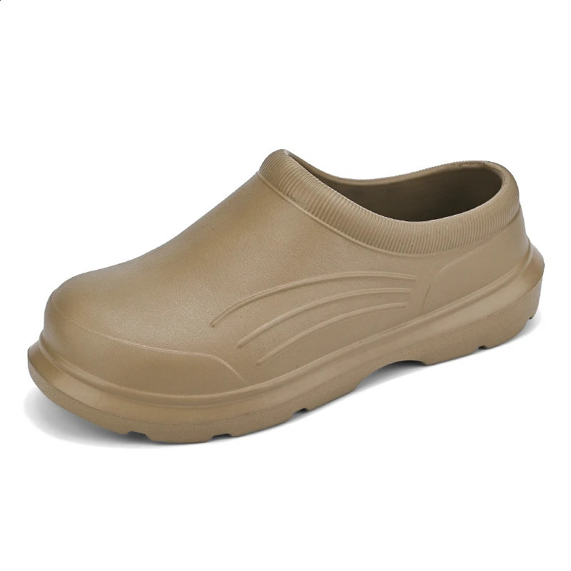 Chef For Men Non Slip Kitchen Restaurant Working Oil Proof Waterproof Rubber Sandals Garden Shoes Size 35-46 250209