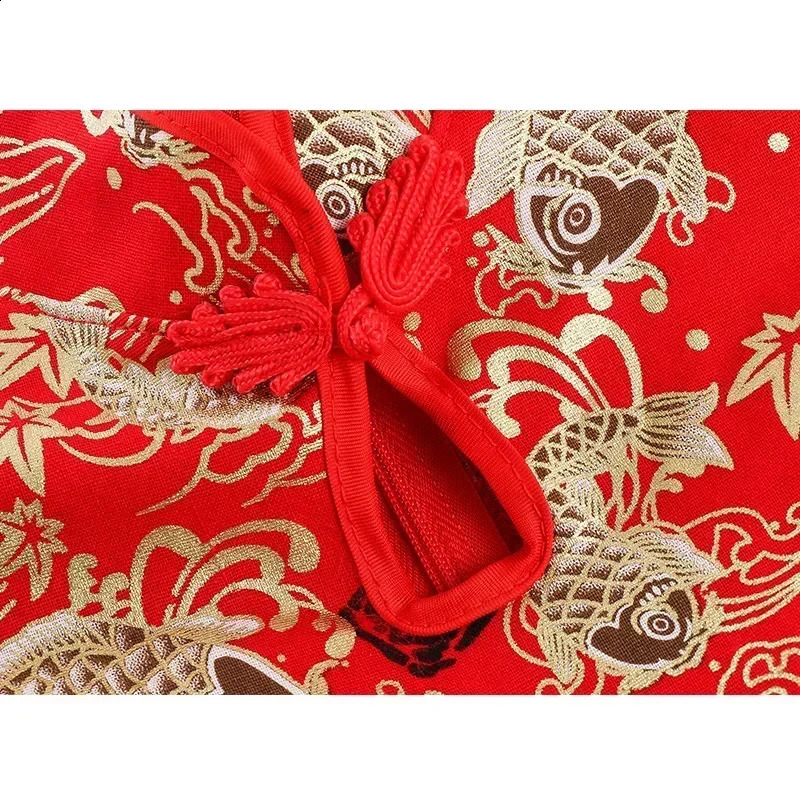 Fashion Red Girl Dress Summer Performance Kids Cheongsam Vestidos Baby Chinese Qipao Mesh Princess Dresses Children Clothing 250116