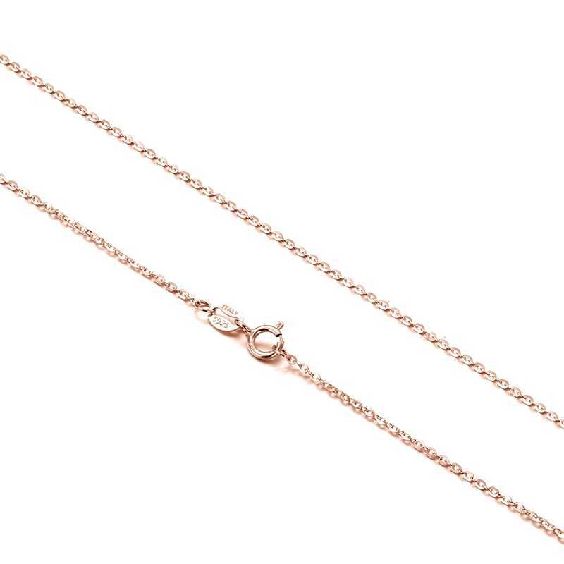 KISS MAN Genuine 925 Sterling Silver Cable Chain Necklace Rose Gold Plated Chain Necklace for Women Necklace Jewelry SC06XJ250114