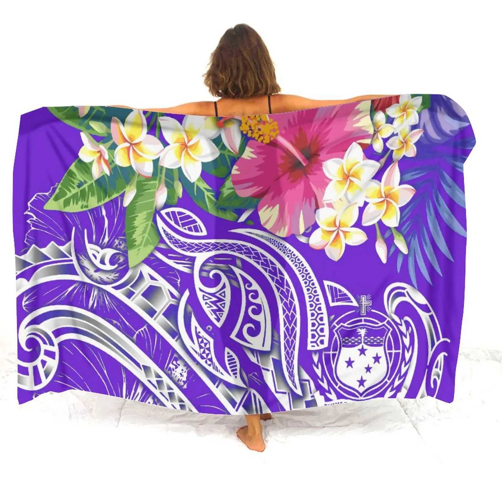 Haiti Samoa Fiji Islands Ladies Sarong Polynesian Pattern Custom Ladies Soft Elegant Shl Factory Direct Free Shipping W250120
