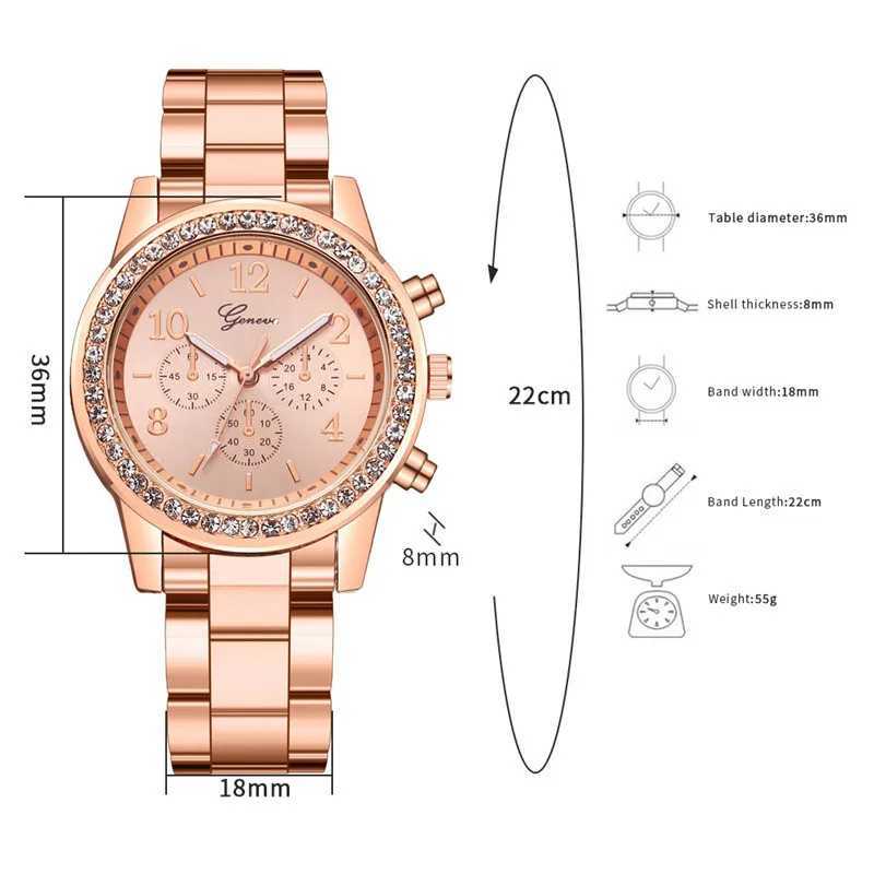 Luxury Business Steel Strap Ladies Gift Set Fashionable Hundred Quartz Watch Bracelet Two Pieces X250203