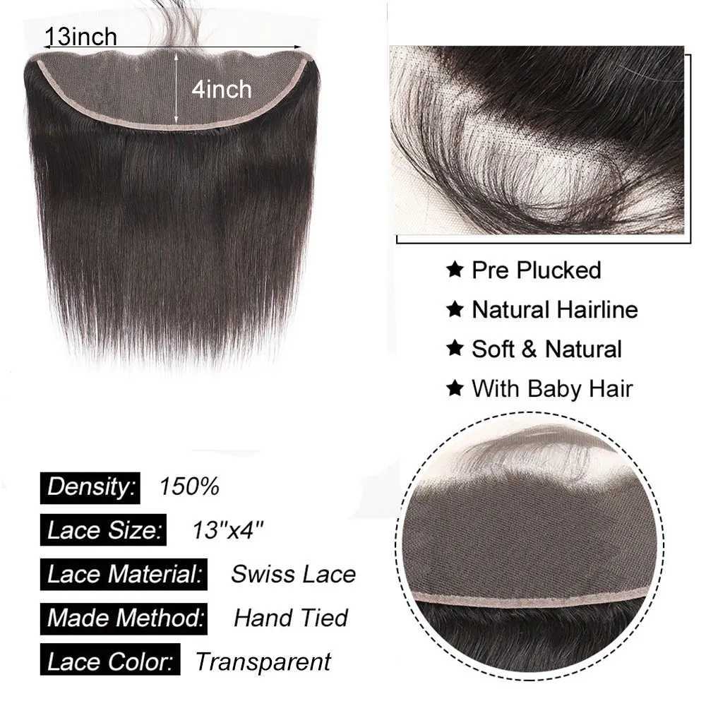 Lace Clo Human Hair 2x6 Kim Lace Clo Straight Hair 4x4 5x5 Transparent Lace Clo 13x4 Ear to Ear Lace FrontalXJ250120