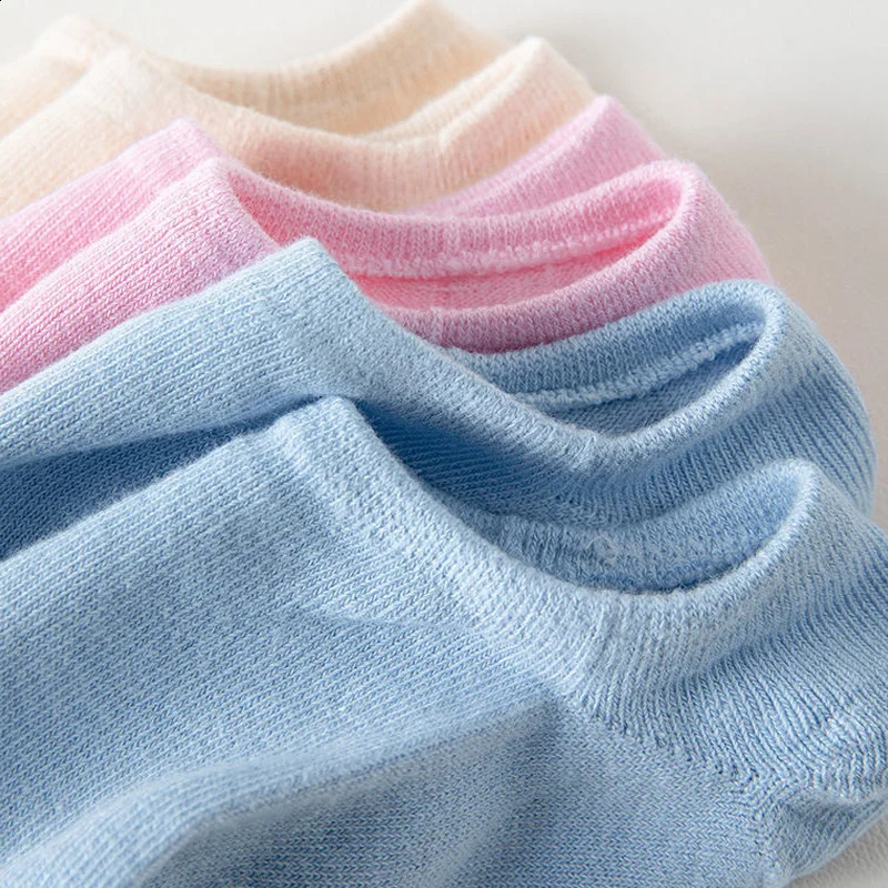 5 Pairs Summer Invisible Toe Socks Woman Cotton Thin Solid Soft Shallow Mouth Breathable Deodorant No Show 5 Finger Socks 250121