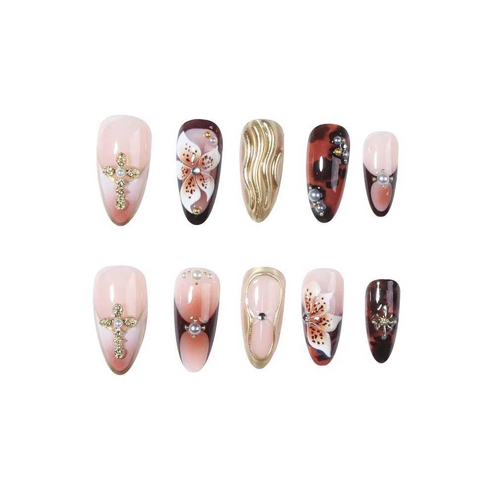 24 rectangular nail tips. 3D peony embossing alleviates water wave mode. Pink French full coverage nail tipsW250120