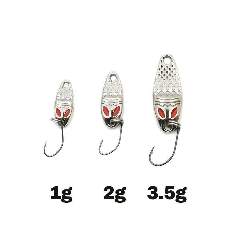 NEW Mini fishing Lure 1g2g3.5g spoon metal lures Spinnerbait Minnow small fish Single Hook jig Stream Trout baits pesca hotXJ250122