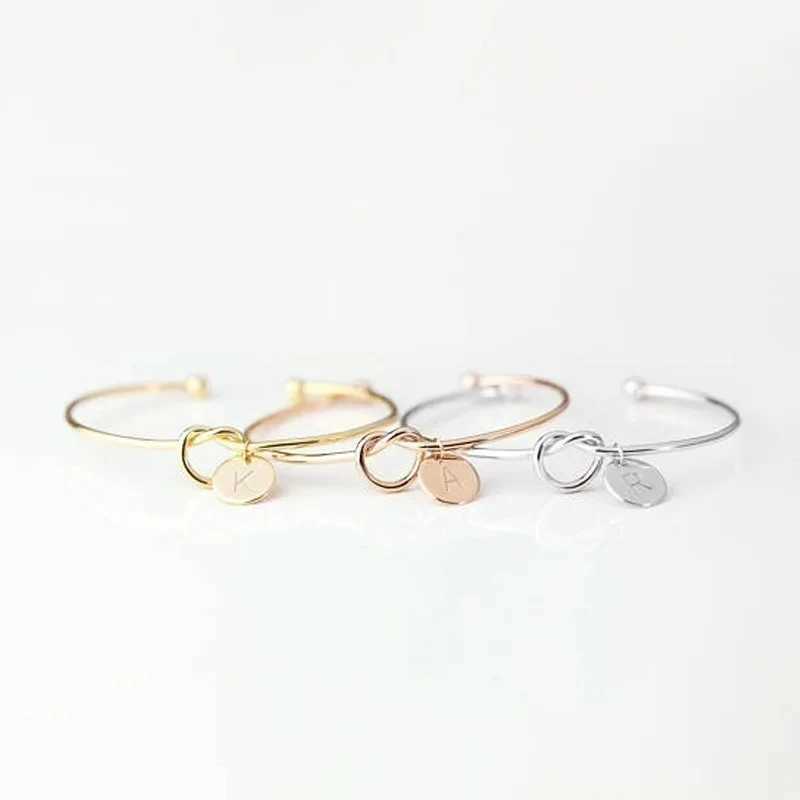 RetroGem Trendy Initial Letter Charm Bangle for Women Men Lover Wife Stainless Steel Letter Cuff Bracelet Couple Jewelry Whosale W250121