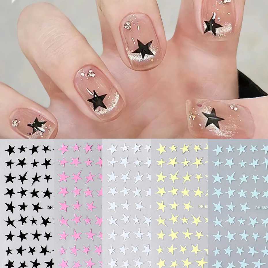 Star Nail Art Sticker Y2K Five Pointed Star Sweet Cool Simple Punk Style Self Adhesive Slider Nail Accessory Manicure DecorationXJ250120