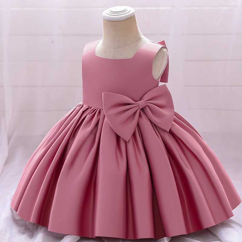 Preschool Bow 1st Birthday Dress Baby Dress Baptist White Princess Dress Elegant Girl Party Dress Vestido 0-3 Years Old X250203