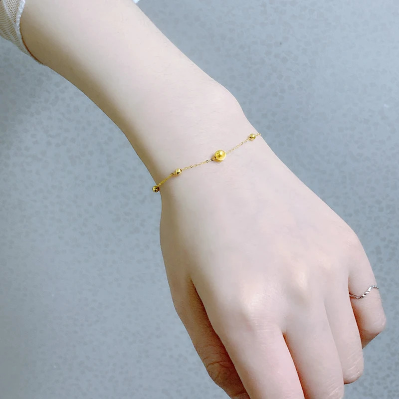 XF800 Fine Jewelry Real 18K Gold Bracelet cat eyeball Au750 wedding Box Trendy Gift For Women 250121