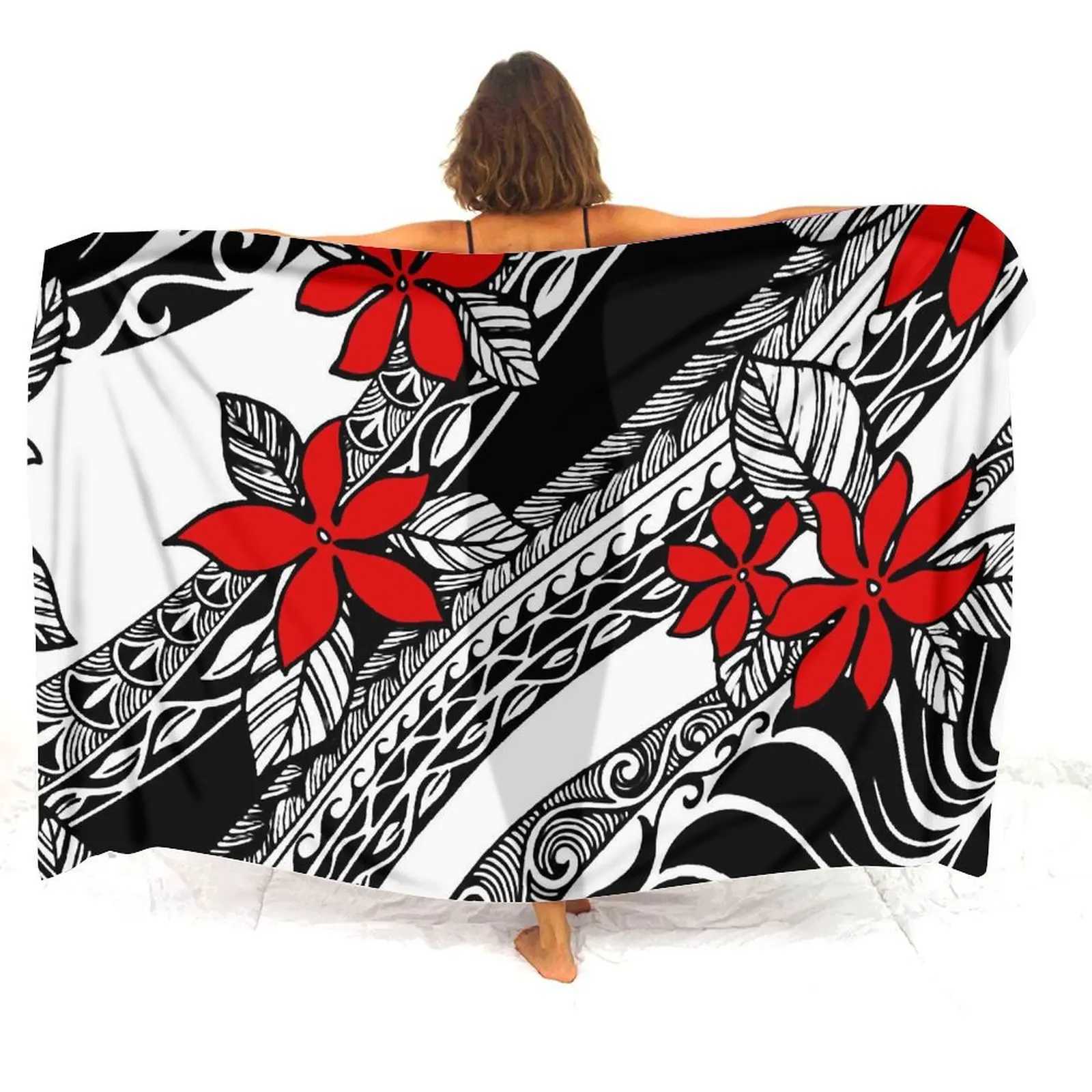 Polynesian Flower Pattern Design 2024 New Saron Samoa Island Club Ladies Saron Shl Customized Beach Ron Sunscreen Clothes W250120