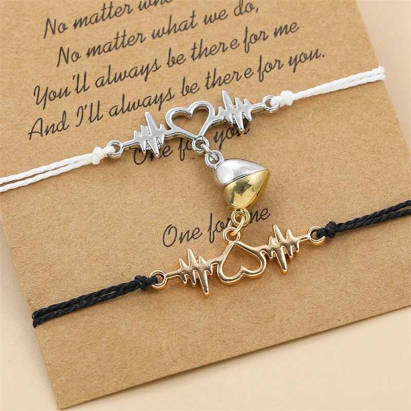 2Pcs/ Fashion Couple Bracelet Woman Man Best Friend Adjustable Woven Bracelet Matching Jewelry Lover Gift W250121