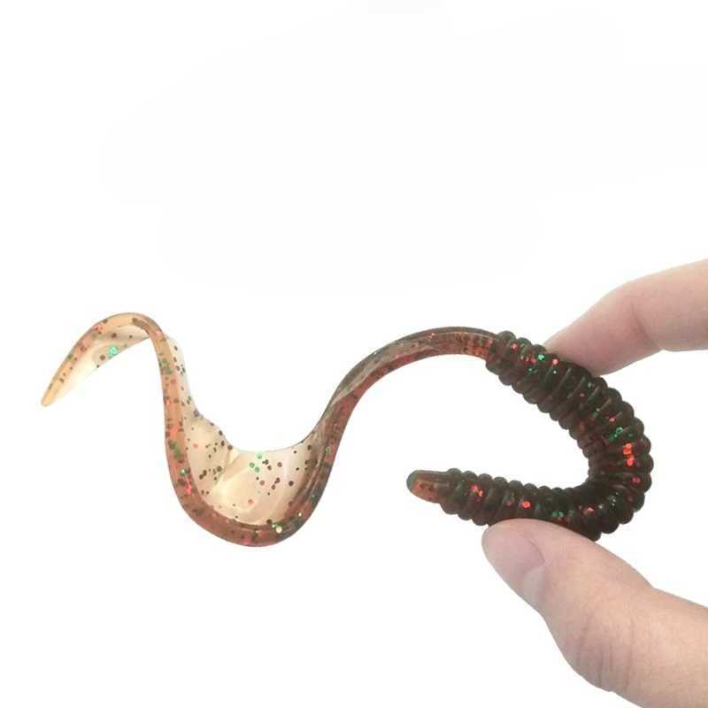 10pcs 12cm 2.2g Fishing Lure Long Wave Tail Soft Bait Artificial Silicone Sequins Long Tails Bait for Fishing Bass Pike PescaXJ250122