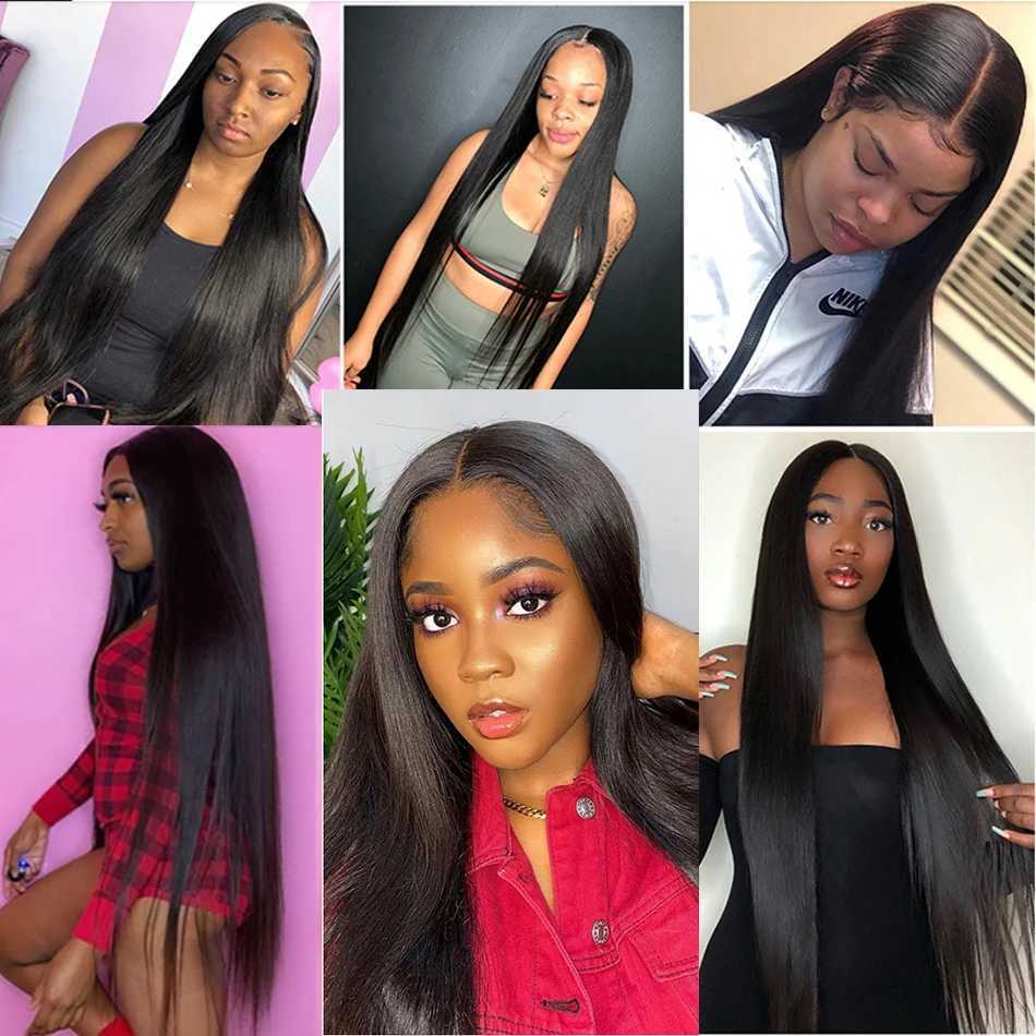 30inch Long Straight Human Hair Bundles With Clo Peruvian Human Hair Bundle With Frontal 13x4 Ear to Ear Lace Front CloXJ250120