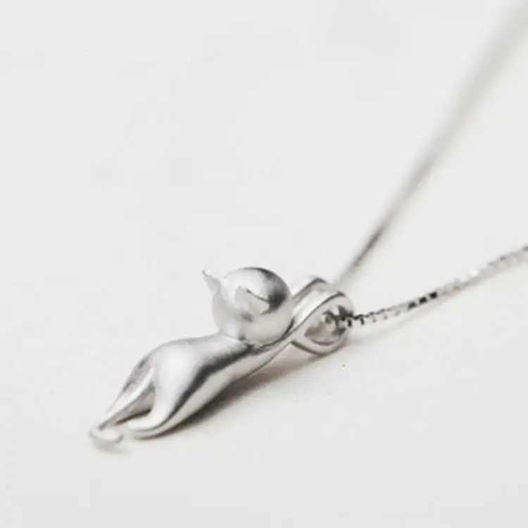925 Sterling Silver Cute cat Necklaces Pendants For Women Fashion La Festival Gift silver 925 jewelryXJ250114