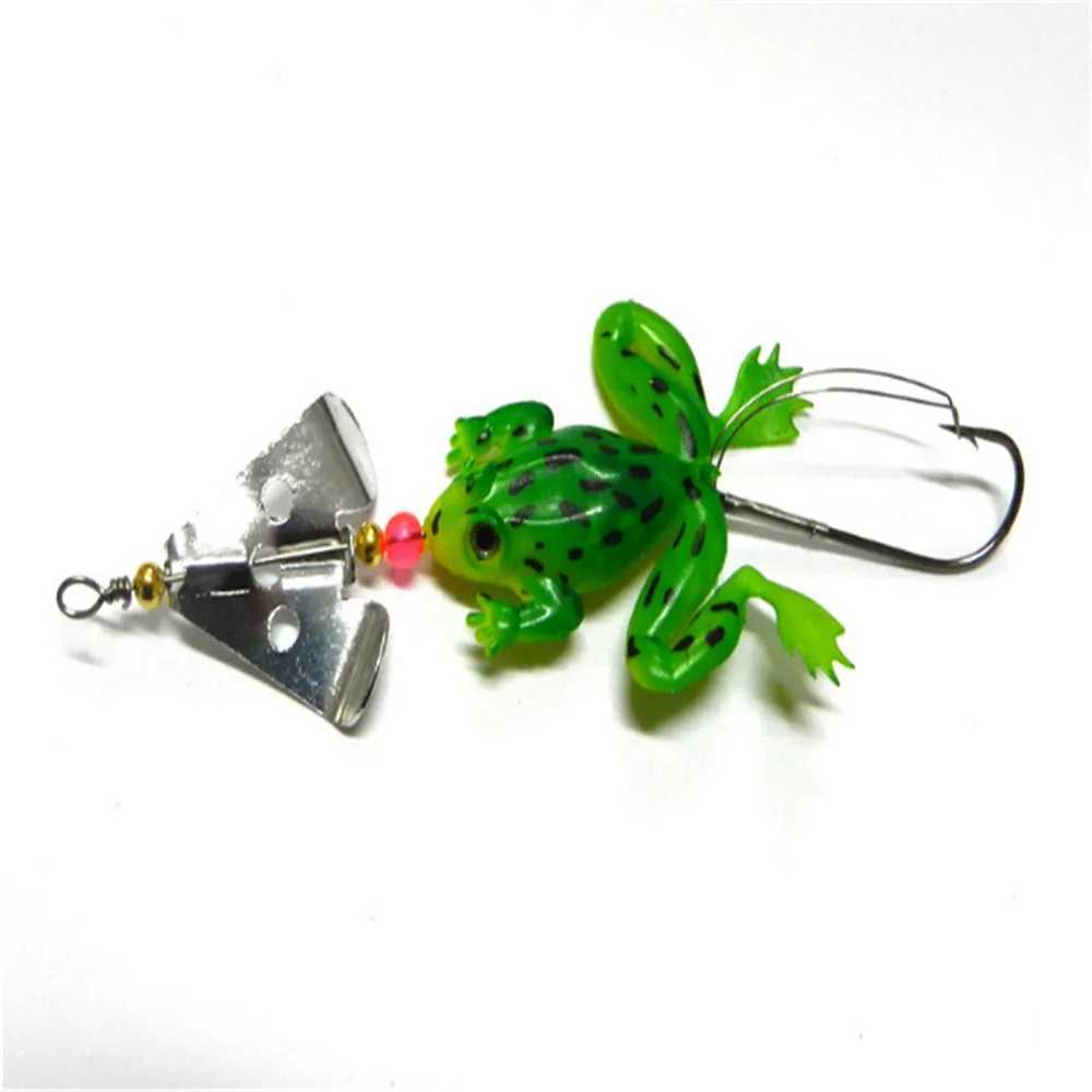 FISHINAPOT 1PCS Rubber Frog Soft Bait 90mm 6.2g Fishing Lures 4 Colors Wobblers Bass Pike CrankBait Fishing Tackle YA21XJ250122