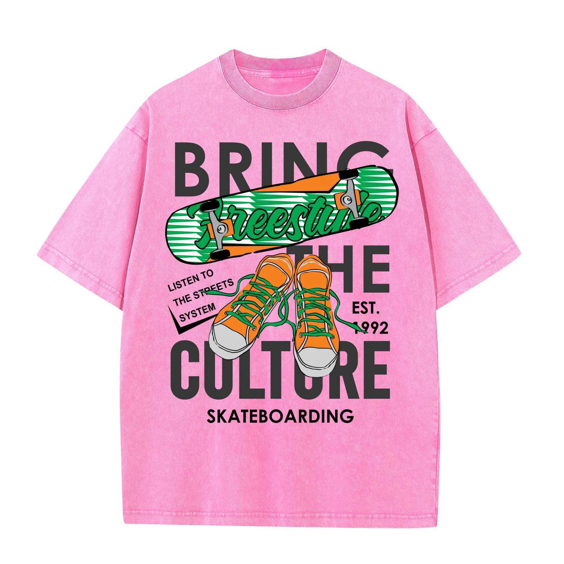 Mens Women Washed Vintage T-Shirts Street Hip Hop Retro Punk T Shirt Harajuku Casual Cotton Short Sleeve Couple TShirts Tees X250203