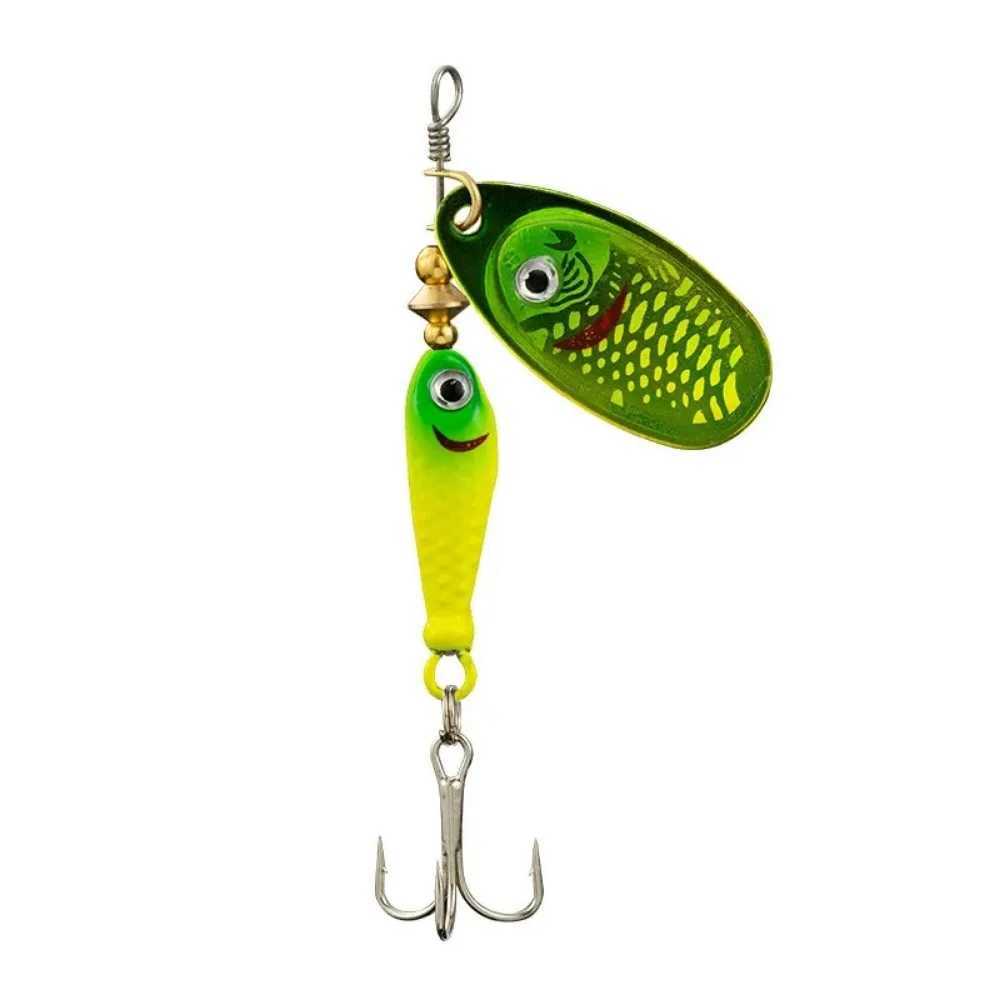 1pcs Rotating Metal Spinner Fishing Lures 9.1g 7cm Sequins Iscas Artificial Hard Baits Crap Bass Treble Hook Tackle AccessoriesXJ250122