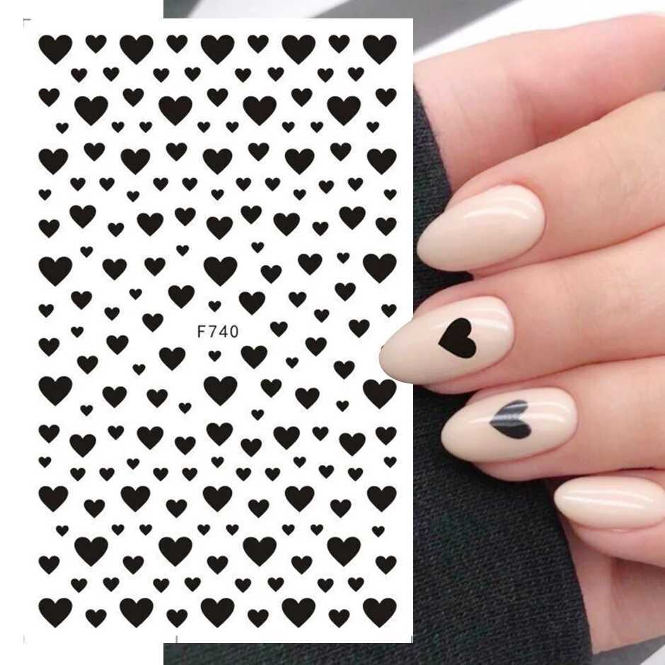 3D Nail Stickers Heart Love Design Nail Art Decals Valentines Letters Adhesive Transfer Sliders 2025 Manicure Tattoo DecorationsXJ250120