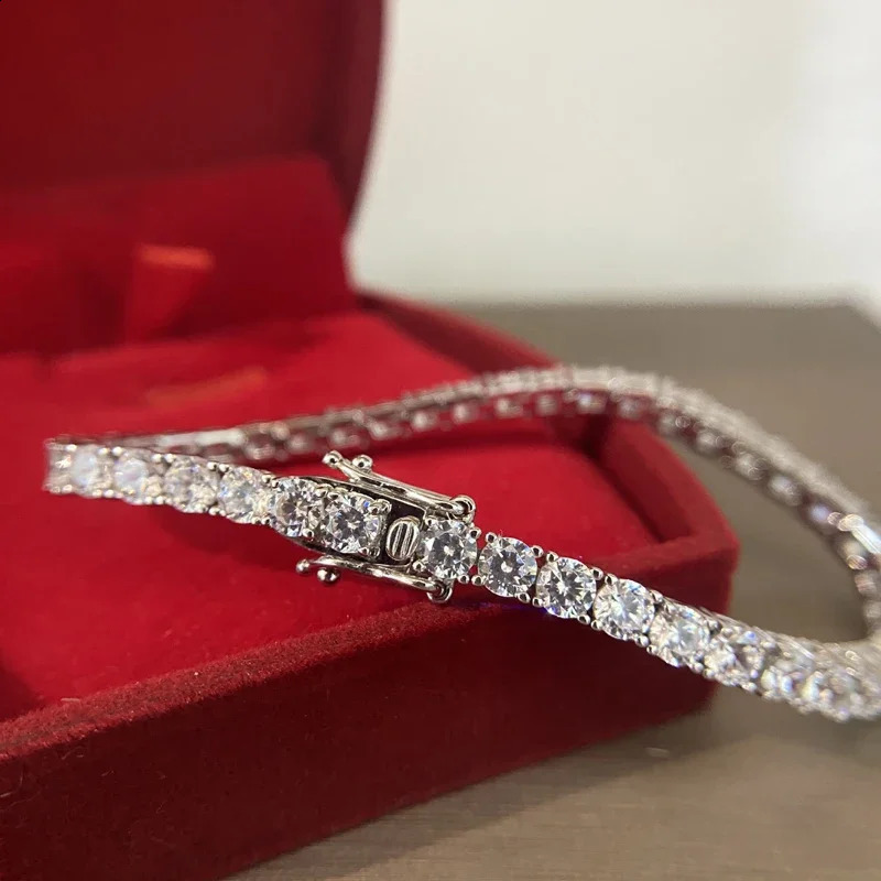 OEVAS 100% 925 Sterling Silver m High Carbon Diamond Fashion Super Flash Tennis Bracelet Fine Jewelry Gift Wholesale 250121