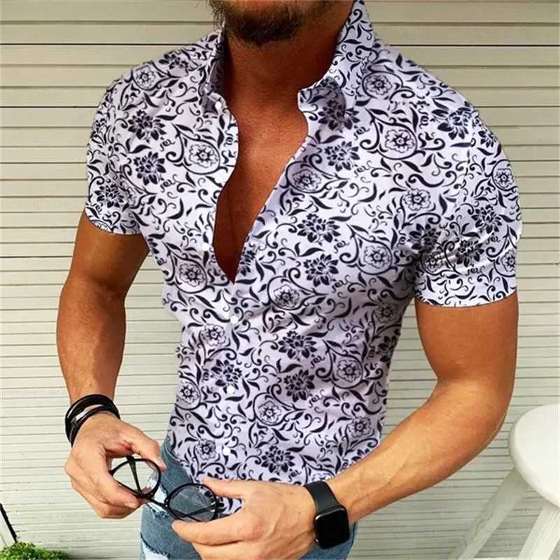 Mens New fashion trend Plaid Shirt Short Sleeve Slim Button Lapel Shirt Casual in Spring and summer Top clothing Single shirtXJ250121