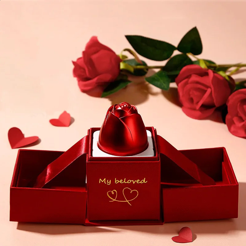 Beating Heart Zircon Necklace With Lift Rose Gift Box For Girlfriend In Christmas Valentine Gift Fashion Jewelry 250117