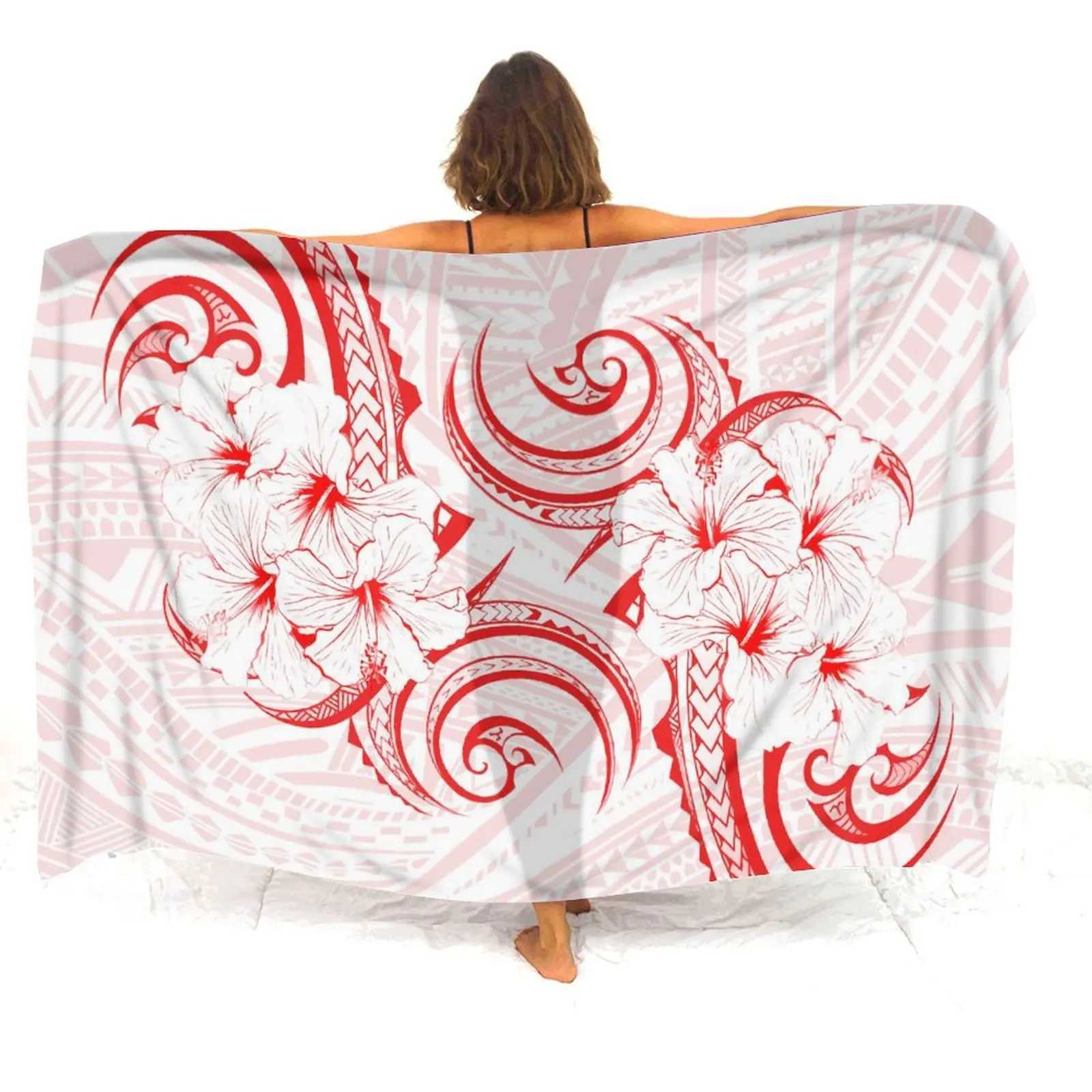 Classic Fashion Sarong Custom White Sarong Custom Pattern Polynesian Ladies Summer Lightweight One-Piece Shl Free Shipping W250120