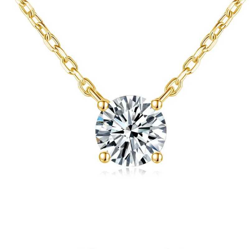Follow Cloud 6.5mm 1ct 8mm 2ct Moissanite Diamond Necklace for Woman Pendant 925 Sterling Silver Chain Party Bridal Fine JewelryXJ250114
