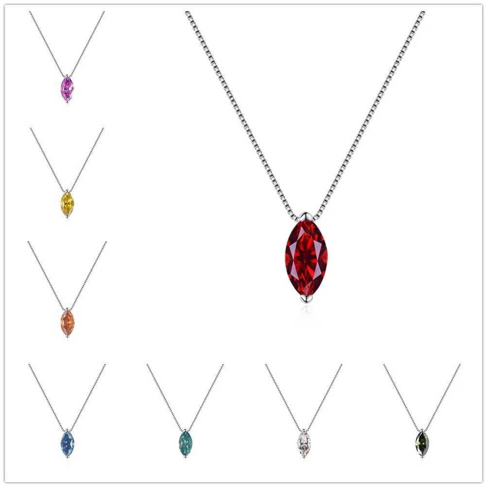 1CT Marquise Moissanite Pendant Neckalce 925 Sterling Silver Plated Gold Water Drop Diamond Necklaces with Gra for Women DailyXJ250114