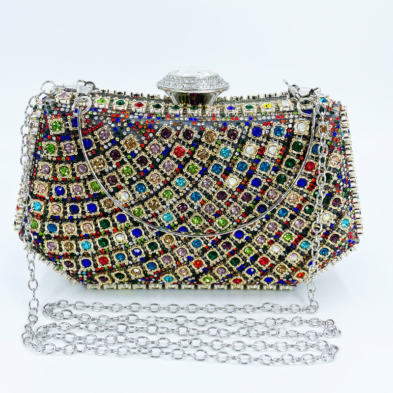 High Appearance Daily Casual Hand-Held Bag, Rhinestone Embellishment, Simple And Atmospheric Women's Banquet Party Bag