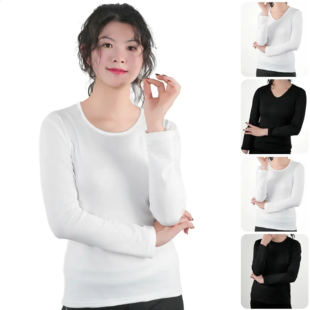 Womens Tshirt Slim Fit HighElastic Nylon Undershirt Soft CloseFitting And Comfortable Black White Tee Clothing 250122