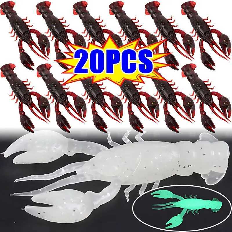 5/10/20pcs Soft Fish Lures Artificial Shrimp Baits Fishing Tackle Lobster Crayfish Worm Eel Needfish Swimbaits Jig Fishing ToolsXJ250122