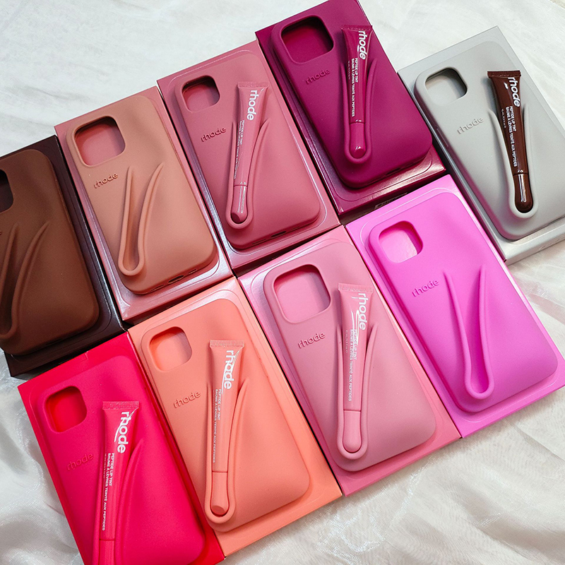 rhode phone case For iPhone 16 15 plus 14 13 12 11 pro max cases Luxurys Designer Fashion iphone case with Lip Gloss phone case silicone back cover dirt-resistant