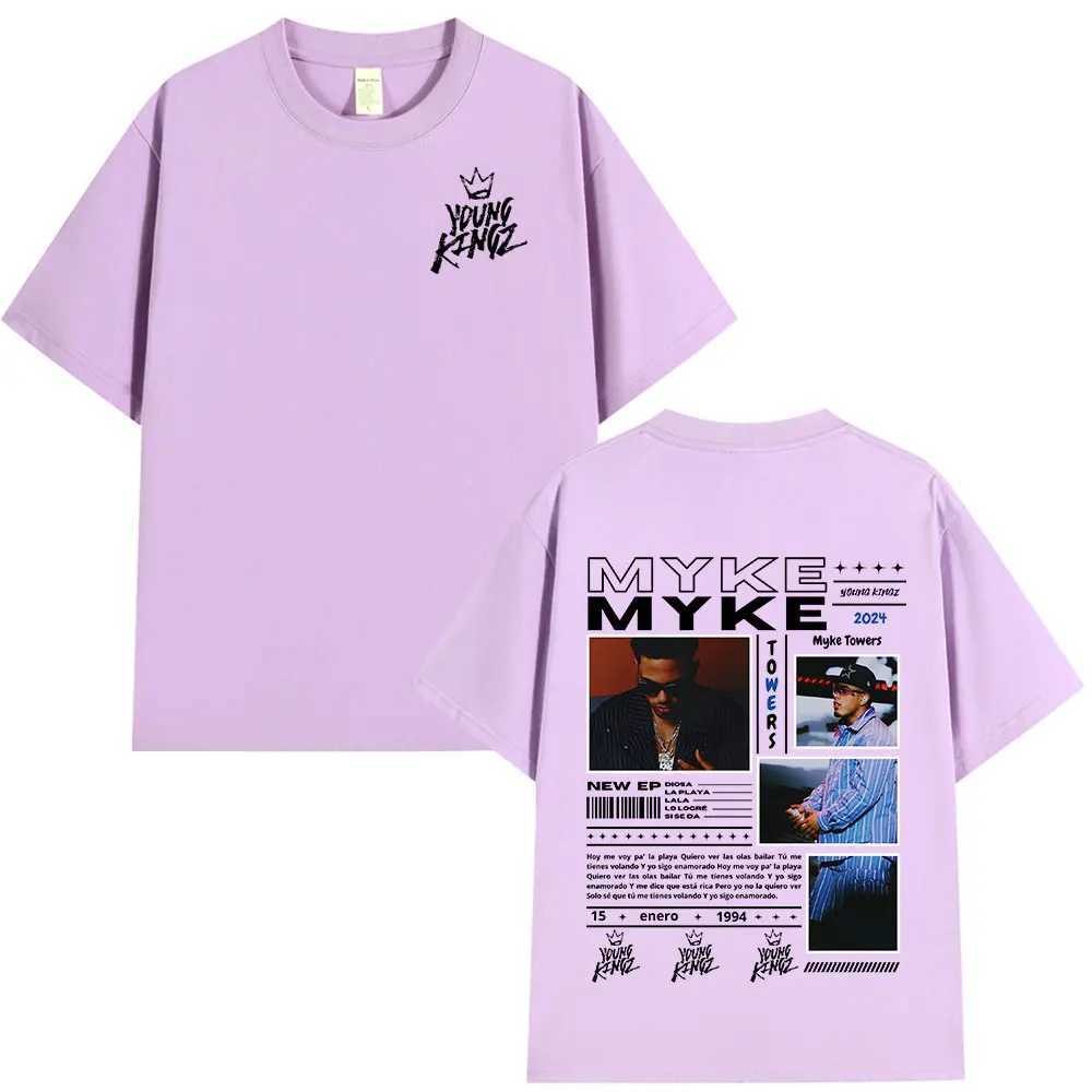Rap singer Myke Towers album graphic printed T-shirt mens fashion hip-hop oversized T-shirt casual cotton short sleeved T-shirt X250203