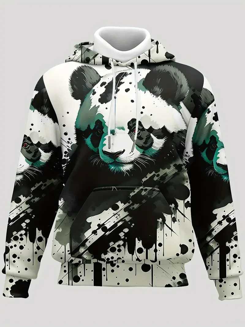 Mens Hoodie 3d Panda Harajuku Print Top Mens Hooded Sweatshirt Oversized Vintage Male Clothing Autumn Long Sleeve PulloverXJ2500118