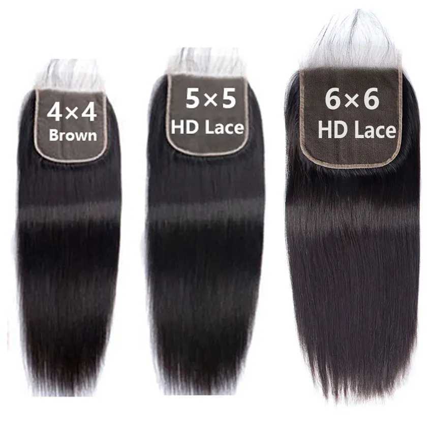 12-24Inch Straight HD 13x4 Lace Frontal Only 4x4 5x5 6x6 Clo Brazilian Pre Plucked Hair Line Human Remy Hair CloXJ250120