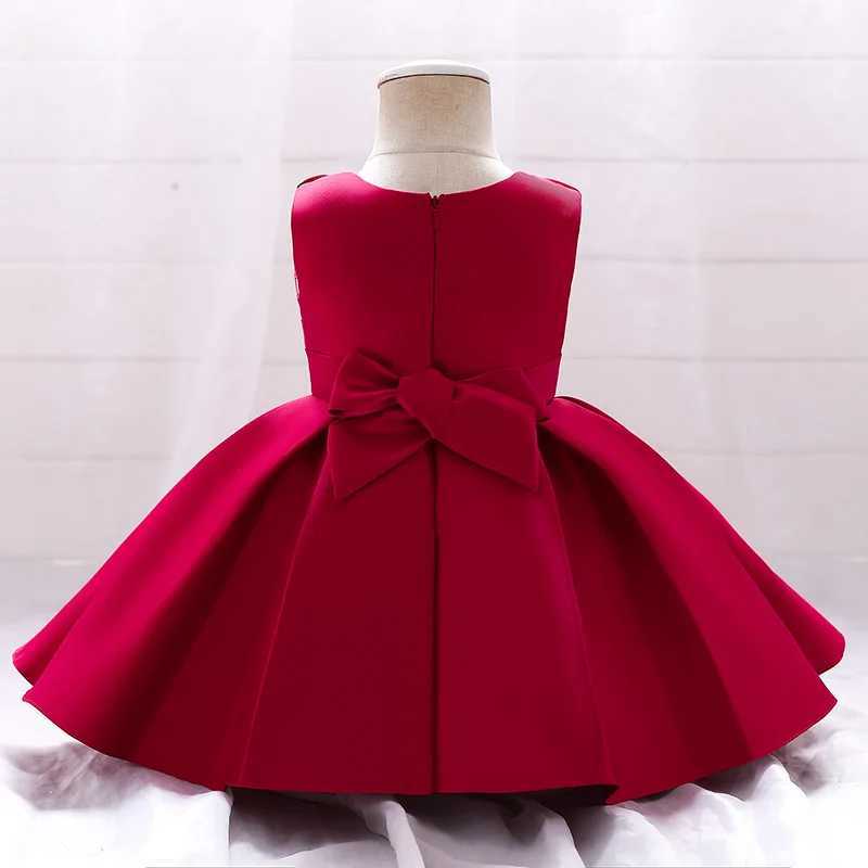 Summer Baptism Bow Princess Party Clothing Kids Costume Toddler Girl Clothes Elegant 1st Birthday Dress Christening Dress X250203