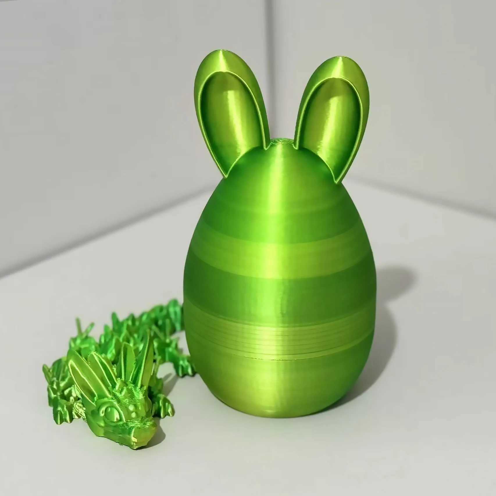 Easter Bunny 3D Printed Egg Fidget Crystal Articulated Dragon Decor for Home Office Birthday Gift Unique Desktop Animal D Free shipping