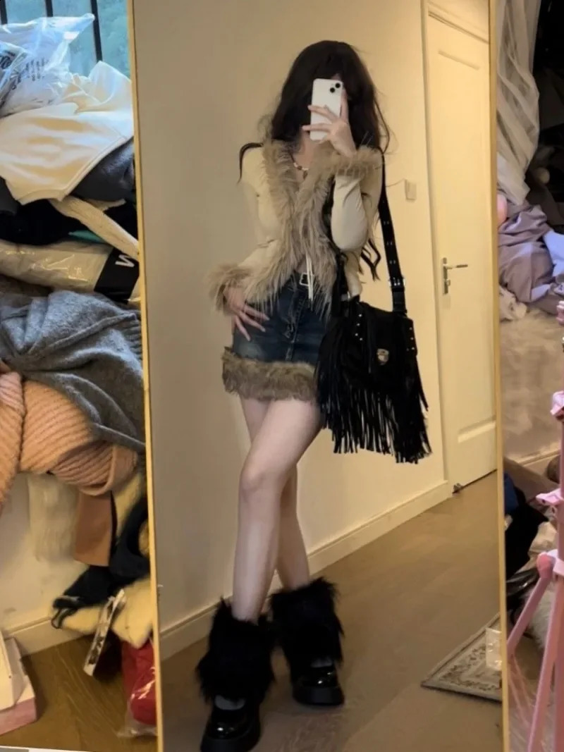 Womens Cardigan Sweater Y2K Girl Punk Hip Hop Street Wool Knit Loose Gothic Top long sleeve Cardigans mujer 250122