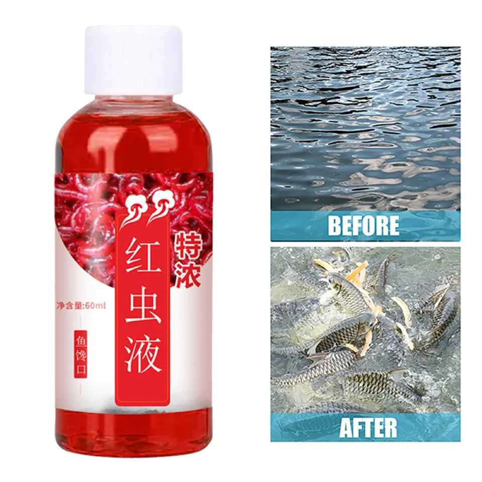60ML Liquid Blood Worm Scent Fish Attractant Concentrated Red Worm Liquid Fish Bait Additive Perch Catfish Fishing AccessoriesXJ250122