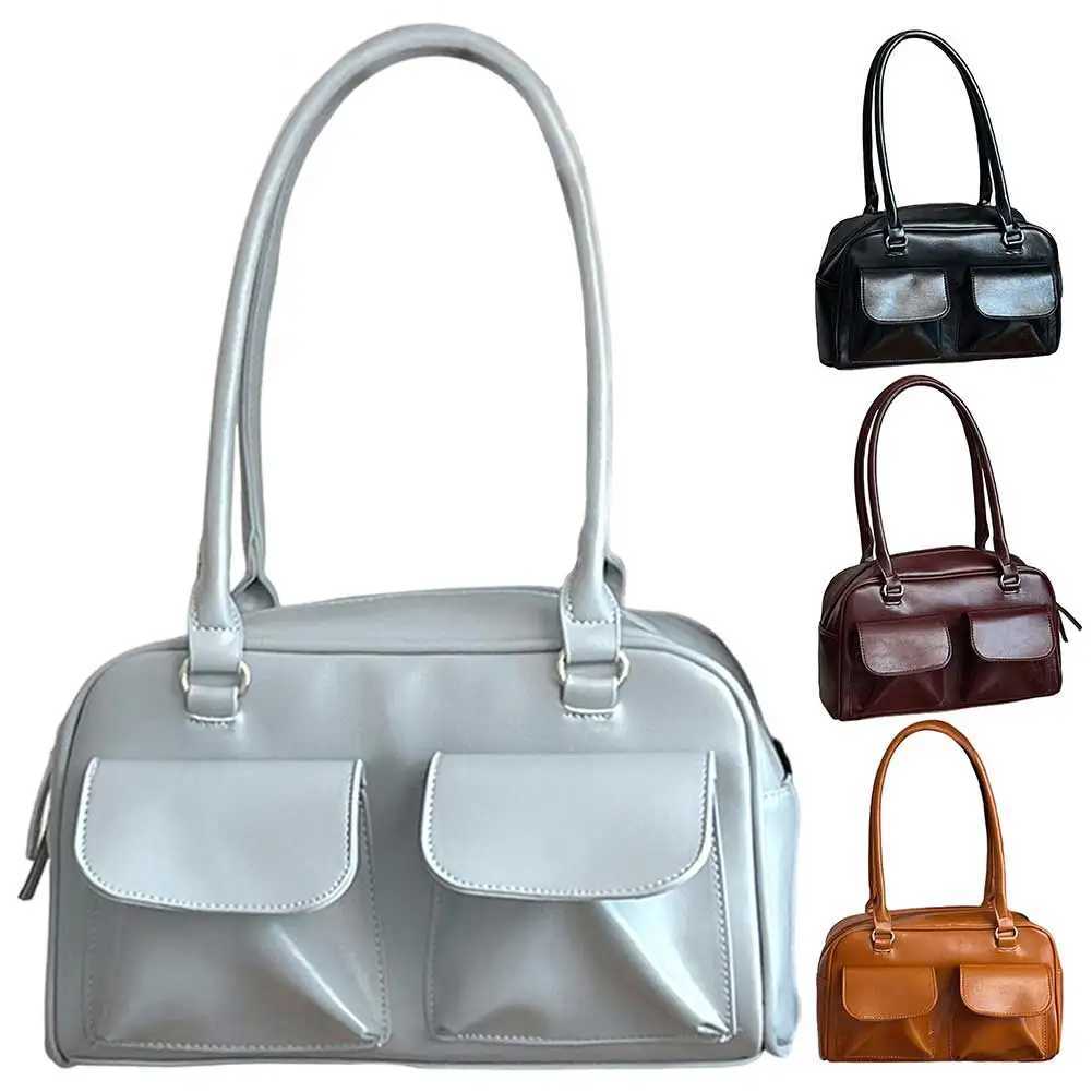 Women Zipper Shoulder Bag Fi Leather Tote Handbag Casual Sahel Bag Versatile Large Capacity Shopping BagXJ250121