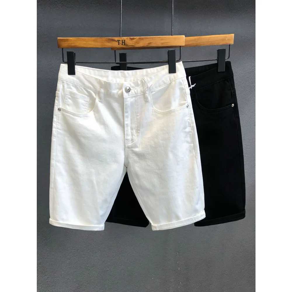 Summer Luxury New Arrival White Strtwear Korean Fashion Slim Jeans for Men Stretchable Fabric Casual Wear Mens Jeans Shorts X250203