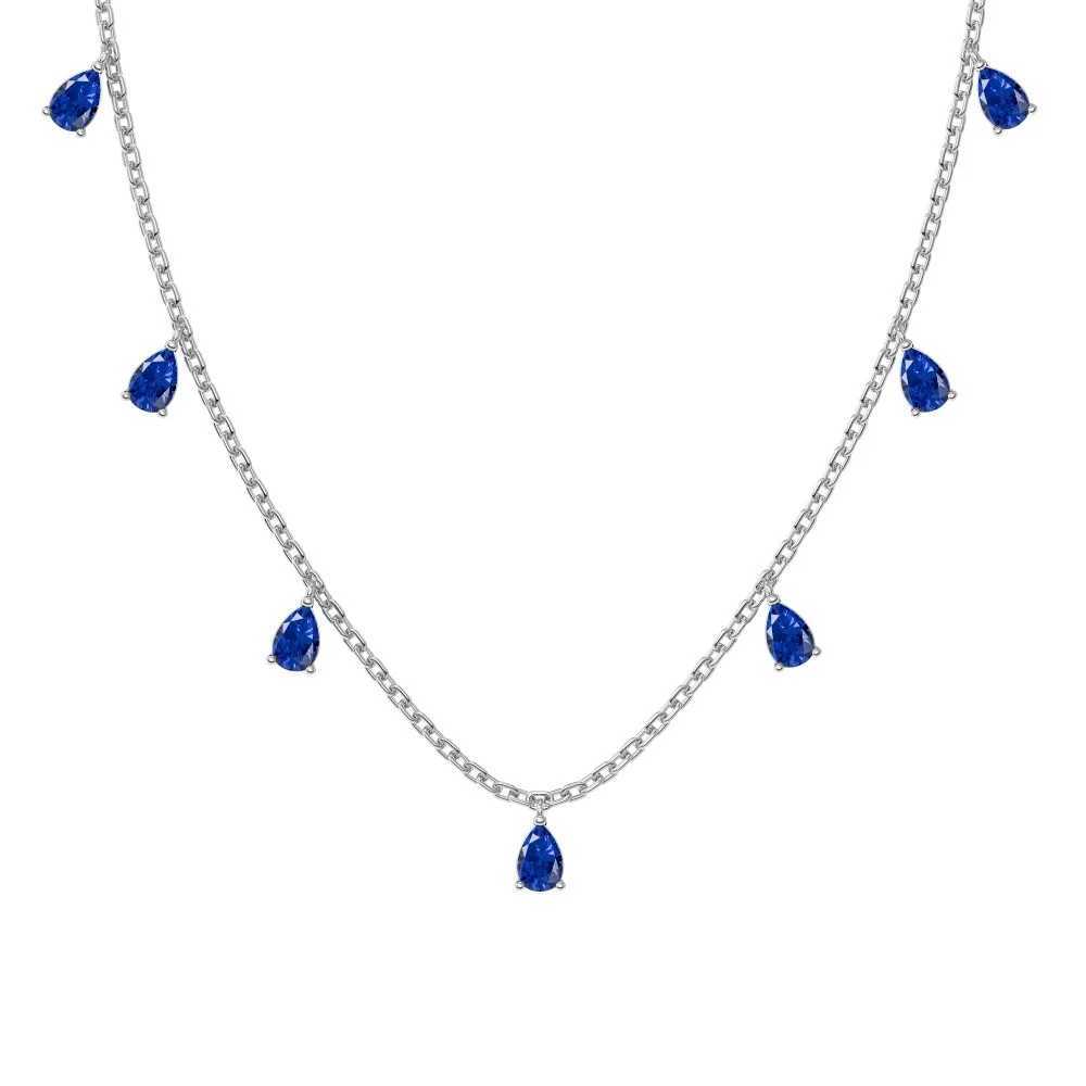 Real S925 Silver Droplet Necklace Women Diamond 9 Charm Pendant Necklace Luxury Jewelry Shiny 5A Zircon Girl Gift Female PartyXJ250114